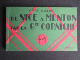 CARNET 16 CP FRANCE (V2102) COTE D'AZUR De NICE à MENTON Par La Gde Corniche (21 Vues) Série II - Sets And Collections