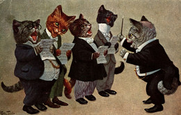 CPA Arthur THIELE - Musica, Canto - Music, Singing - Gatti Umanizzati, Chat Humanisé, Anthropomorphic Cat - VG - T013 - Thiele, Arthur