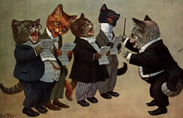CPA Arthur THIELE - Musica, Canto - Music, Singing - Gatti Umanizzati, Chat Humanisé, Anthropomorphic Cat - VG - T014 - Thiele, Arthur