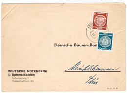 EW186   DDR 1957 - Brief  Detusche Notenbank, Schmalkalden - Dienstmarke 8 +12 Pf - Cartas