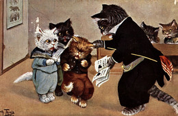 CPA Arthur THIELE - Scuola, École, School - Gatti Umanizzati, Chat Humanisé, Anthropomorphic Cats - VG - T032 - Thiele, Arthur