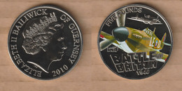 GUERNSEY 5 Pounds  2010 • Copper-nickel • (Battle Of Britain)  Color - Guernesey