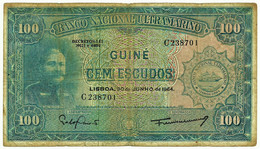 Guiné-Bissau - 100 Escudos - 30.06.1964 - P 41 - Sign Varieties - João Teixeira Pinto - PORTUGAL - Guinee-Bissau