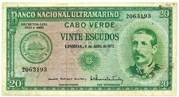 CAPE VERDE - 20 ESCUDOS - 04.04.1972 - Pick 52 - Serpa Pinto - Portugal Cabo - Cap Verde