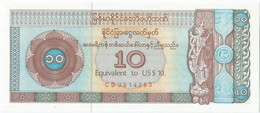 Mianmar - Myanamr 10 Dollars 1993 Pk-fx 3 2 UNC Ref 4860-1 - Myanmar