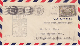 PA 1 Obl.  North Battle Ford Le 3 Mar 1930, 1° Vol North Battle Ford - Regina (Guerrier Indien, Noir) - Luftpost