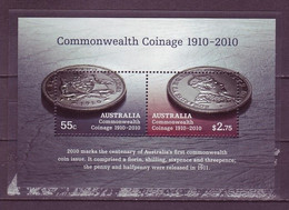 Australia 2010 MiNr. (Block 97) Australien History Commonwealth Coinage Coins 1bl MNH** 5,60 € - Monete
