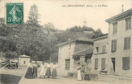 / CPA FRANCE 38 "Chatonnay, La Place" - Châtonnay