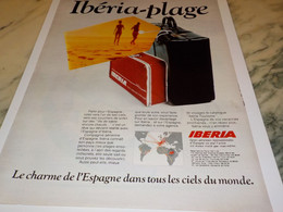 ANCIENNE PUBLICITE PLAGE ET IBERIA 1970 - Pubblicità