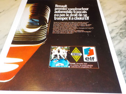 ANCIENNE PUBLICITE RENAULT ET   ELF 1970 - Sonstige & Ohne Zuordnung