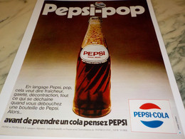 ANCIENNE PUBLICITE POP PEPSI 1970 - Afiches