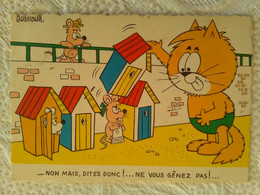 CPSM Illustrateur BARBEROUSSE Les Cabines De Plage - Chat Et Souris - Humour - Barberousse