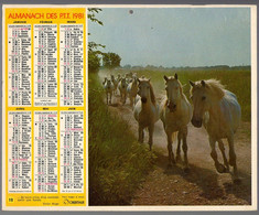 CALENDRIER GF 1981 - Chevaux De Camargue, Imprimeur Oberthur Rennes (calendrier Double) - Tamaño Grande : 1981-90