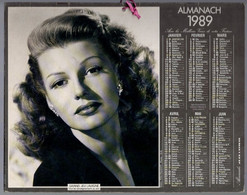 CALENDRIER GF 1989 - Film Clark Gable Et Rita Hayworth, Imprimeur Jean Lavigne (calendrier Double) - Grand Format : 1981-90