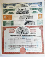 U.S.A. "Stock Certificates" Anni '70-'80 Compagnie Varie - Lotto Di 5 - Andere & Zonder Classificatie