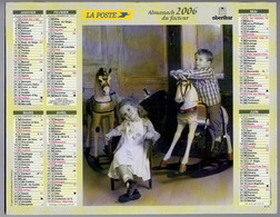 CALENDRIER GF 2006 - Enfant Et Romantisme, Cheval De Bois Et Vespa, Imprimeur Oberthur Rennes (calendrier Double) - Grand Format : 2001-...
