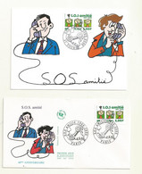 CACHET FDC SOS AMITIES  LETTRE + CARTE  30/09/2000. - Temporary Postmarks