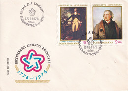 A2640 - Bicentenarul Revolutiei Americane , Bucuresti 1976 Romania  3 Covers FDC - FDC