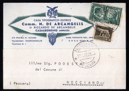 Delcampe - CASALBORDINO - CHIETI - 1941 - BELLA CARTOLINA COMMERCIALE - DE ARCANGELIS - VIAGGIATA PER NOCCIANO (INT286) - Geschäfte