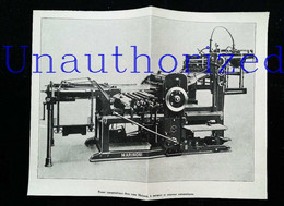 ► MACHINE TYPOGRAPHIQUE  - Presse MARINONI à épreuves Edition Livre  - Début XXe Coupure De Presse (Encadré Photo) - Máquinas