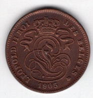 LEOPOLD II - 2 Centimes 1905  Fr Et Vl   *Morin 215 - 216 (variété E De CENT Incomplet)* - 2 Cent