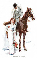 CPA L. USABAL - Coppietta, Couple - Cavallo, Cheval, Horse - VG - U010 - Usabal