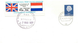 GB STRIKE POST 1971, SPECIAL COURIER MAIL FROM UNITED KINGDOM TO NETHERLANDS - Brieven En Documenten