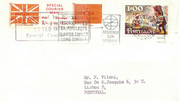 GB STRIKE POST 1971 SPECIAL COURIER MAIL 2 Sh. + 1 Sh. Strike Post Mail PORTUGAL - Storia Postale