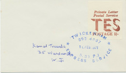 GB 1971 Superb Strike Post FDC W 1 Sh Private Letter Postal Service, TWICKENHAM - Briefe U. Dokumente