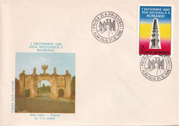 A2690- 1 Decembrie 1990 Ziua Nationala A Romaniei, Poarta Nr. 1 Cetatea Alba Iulia,  Alba Iulia 1990 Romania  FDC - FDC