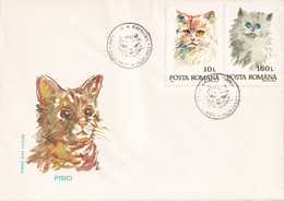 A2691- Pisici, Posta Romana, Bucuresti 1993 Romania, 3 Covers First Day Cover - Chats Domestiques