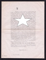 NOBLESSE - LETTRE DE DECES * VICOMTE GABRIEL ROUX DE LARIC CLANSAYES + 1871 à TARBES - Documentos Históricos