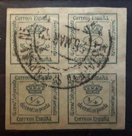 ESPANA ESPAGNE SPAIN 1872, Couronne Royale Yvert No 172 A, 4/4 Vert Foncé Obl ESTAFETA , TB - Gebraucht