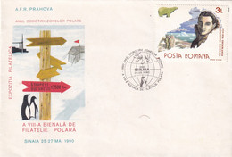 A2700- Ocrotirea Zonelor Polare, Expozitia Filatelica Bienala De Filatelie Polara, Sinaia 1990, Romania - Lettres & Documents