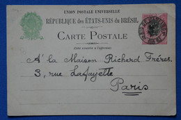 P7 BRESIL BELLE CARTE 1904 RIO DE JANEIRO POUR PARIS FRANCE +AFFRANCHISSEMENT PLAISANT - Cartas & Documentos