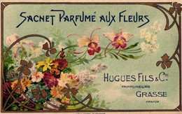 Sachet Parfumé Aux Fleurs Hugues Fils & C°  Parfumeurs GRASSE France  Orchidée Imp. Waton - Vintage (until 1960)