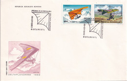 A2724 - Deltaplanorism 1982, Republica Socialista Romania, Prima Zi De Emisiune Bucuresti 1985 3 Covers FDC - FDC