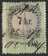 Hungary 1868-1873 7Kr Commercial Revenue Stamp. Perf 12. Used - Fiscaux