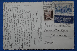 P8 MAROC  BELLE CARTE 1954 RABAT POUR LAUSANNE SUISSE+AFFRANCH PLAISANT - Lettres & Documents