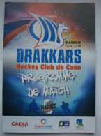 Hockey Championship Of France 2014-15 Program Drakkars HC Caen - HC Dragons Rouen - Libri