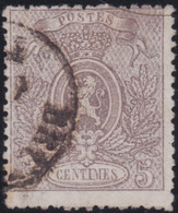 Belgie   .    OBP  .   25A   (2 Scans)       .    O   . Gebruikt  .   /   .   Oblitéré - 1866-1867 Petit Lion