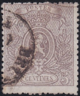 Belgie   .    OBP  .   25A   (2 Scans)       .    O   . Gebruikt  .   /   .   Oblitéré - 1866-1867 Piccolo Leone