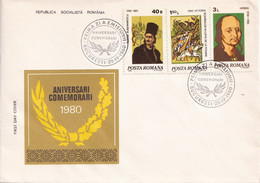 A2761-  Aniversari Si Comemorari , Republica Socialista Romania, Prima Zi De Emisiune Bucuresti 1980 2 Covers   FDC - FDC