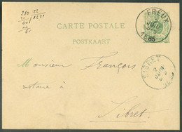 E.P. Carte 5 Centimes Datée De Chenêt Et Obl. Sc FREUX 2 Juin 1885 Vers Sibret TB  - 17809 - Tarjetas 1871-1909