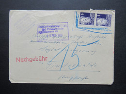 DDR 1953 Verwendet 25.2. 1959 Köpfe MeF Marken Ungültig / Nachgebühr Finsterwalde Ortsbrief Adolf Neumann Masseur - Cartas & Documentos