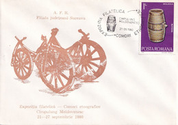 A2802 -  Expozitia Filatelica " Comori Etnografice" , Campulung Moldovenesc 1980AFR J.Suceava  Romania - Covers & Documents