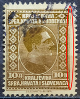 KING ALEXANDER-10 D-ERROR-LINE-SHS-YUGOSLAVIA-1926 - Ongetande, Proeven & Plaatfouten