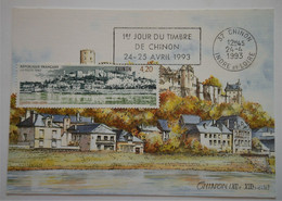 Carte Maximum Château De CHINON  2817  Flamme " 1er Jour Du Timbre De Chinon" - Unclassified