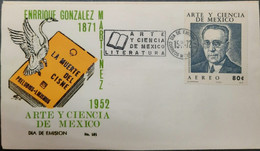 O) 1972 MEXICO, ERROR - ENRRIQUE, ENRIQUE GONZALEZ MARTINEZ, LA MUERTE DEL CISNE, POET, ART AND SCIENCE, FDC XF - Mexico