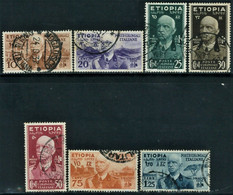 ITALIA 1936 COLONIE OCCUPAZIONI ETIOPIA 1936 EFF. VITT. EMANUELE III SASSONE S.1 N.1/7 ANNULLATA - Aethiopien